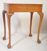 1930's QUEEN ANNE REVIVAL WALNUT CANTEED SIDE TABLE