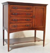 EDWARDIAN INLAID MAHOGANY MUSIC CABINET / CHEST OF DRAWERS