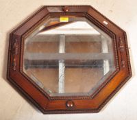 20TH CENTURY MAHOGANY OCTAGONAL WALL MIRROR
