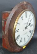 19TH CENTURY MAHOGANY JOHN MYERS STATION WALL CLOCK