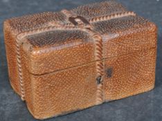 UNUSUAL BELIEVED RUSSIAN LEATHER ROPE BIND SMALL CASKET