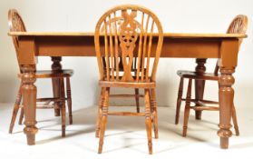 19TH CENTURY VICTORIAN PINE TABLE AND CHAIRS