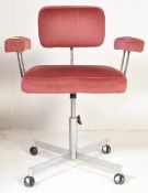 RETRO 20TH CENTURY OFFICE UPHOLSTERED DESK SWIVEL CHAIR