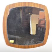 MID CENTURY SPACE AGE - SPUTNIK STYLE TEAK FRAMELESS MIRROR