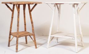 TWO VINTAGE 20TH CENTURY BAMBOO SIDE OCCASIONAL / TABLE