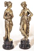TWO VINTAGE 20TH CENTURY GILT CLASSICAL STYLE RESIN STATUES
