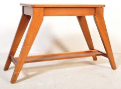 CIRCA 1970S TEAK WOOD ORGANIST MUSIC STOOL