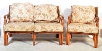 RETRO VINTAGE 20TH CENTURY BAMBOO SOFA & CHAIRS