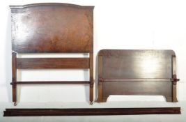 ART DECO BURR WALNUT SINGLE BED FRAME