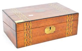 VICTORIAN 19TH CENTURY TUNBRIDGE WRITING SLOPE BOX