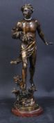 20TH CENTURY BRONZED METAL BACCHUS SCULPTURE