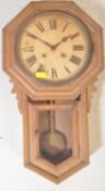 EARLY 20TH CENTURY OAK DROP DIAL WALL CLOCK