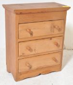 20TH CENTURY PINE APPRENTICE PIECE CHEST OF DRAWERS