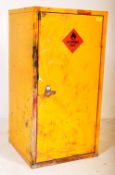 MID CENTURY YELLOW METAL FLAMMABLE LIQUID CABINET