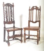 TWO 19TH CENTURY VICTORIAN CARLOEAN REVIVAL HALL CHAIRS
