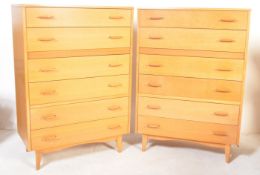 PAIR OF MID CENTURY LIGHT OAK CHEST OF DRAWERS