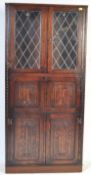 JACOBEAN REVIVAL MAHOGANY GLASS DISPLAY / DRINKS CABINET