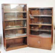 PAIR OF MINTY OAK STACKING SHELVES