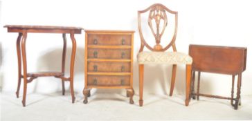 QUEEN ANNE REVIAL WALNUT CHEST & VICTORIAN SUTHERLAND TABLE