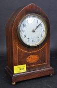 EDWARDIAN INLAID MAHOGANY MANTEL CLOCK