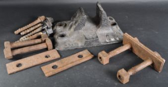 ORIGINAL LMS RAILWAY TRACK CHAIR WITH BOLTS & FISH PLATES