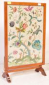 OAK FRAME EMBROIDERED FIRE SCREEN