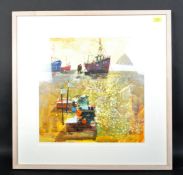 MIKE BERNARD (1957-) BEER BEACH - MIXED MEDIA PAINTING