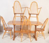 LUCIAN ERCOLANI - ERCOL - GRAND PLANK DINING TABLE & CHAIRS