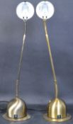 PAIR OF VINTAGE GILT METAL GOOSENECK DESK LAMPS