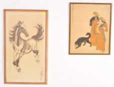 TWO CHINESE PRINTS - XU BEIHONG & ZHANG DAQIAN