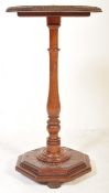 VICTORIAN OCTAGONAL CARVED OAK WOOD SIDE TABLE