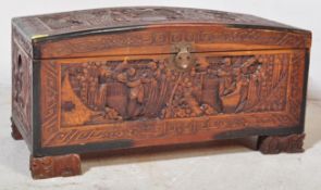 20TH CENTURY CAMPHORWOOD CARVED CHEST