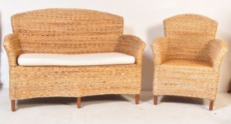 VINTAGE 20TH CENTURY WICKER CONSERVATORY SOFA