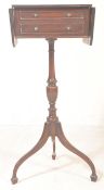 REGENCY FINE MAHOGANY LADIES PEDESTAL WORKBOX TABLE