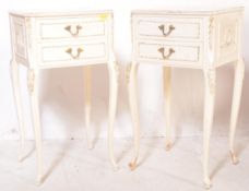 PAIR OF LOUIS XV STYLE BEDSIDE CABINETS
