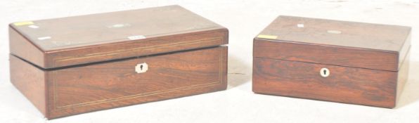 TWO 19TH CENTURY WRITING SLOPE BOXES