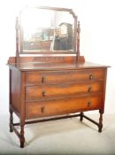 1920'S JACOBEAN REVIVAL OAK DRESSING CHEST TABLE
