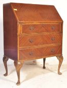 1930'S QUEEN ANNE REVIVAL WALNUT BUREAU DESK