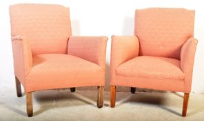 PAIR OF EDWARDIAN MAHOGANY ARMCHAIRS