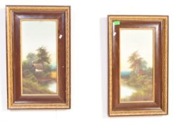 PAIR OF VICTORIAN OIL ON BOARD PAINTINGS