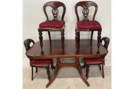 20TH CENTURY REGENCY REVIVAL TABLE & CHAIRS