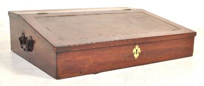 19TH CENTURY GEORGE III MAHOGANY LEATHER TOP BIBLE BOX