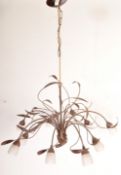 IN THE MANNER OF TOLEWARE - METAL FOLIAGE CEILING LIGHT