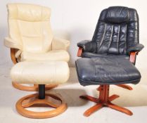 PAIR OF VINTAGE STRESS LESS LEATHERETTE ARMCHAIR