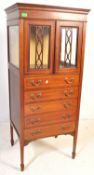 EDWARDIAN MAHOGANY INLAID MUSIC CABINET