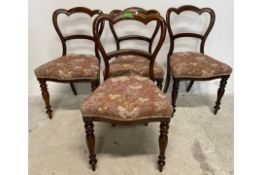 FOUR 19TH CENTURY MAHOGANY DINING CHAIRS