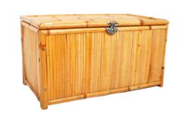 RETRO 20TH CENTURY BAMBOO BLANKET BOX / OTTOMAN