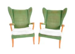 PARKER KNOLL - PAPA BEAR - PAIR OF WINGBACK ARMCHAIRS