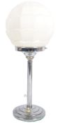 VINTAGE ART DECO GLASS AND CHROME TABLE LAMP