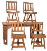 CONTEMPORARY DESIGNER DRIFTWOOD TABLE AND MATCHING CHAIRS